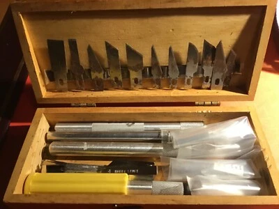 $2.99 • Buy 1940's-1950's Vintage X-Acto 3 Knife Set In Original Wood Case - Rare Early Set!