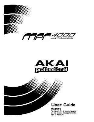 Akai MPC4000 Owners Instruction Manual • $21.99