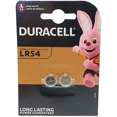 2 X Duracell LR54 189 LR1130 AG10 389 390 Batteries • £2.49