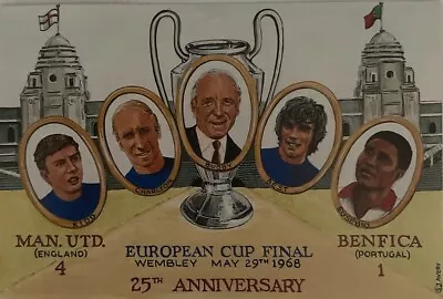 Manchester United 25th Anniversary 1968 European Cup Postcard • £7.95