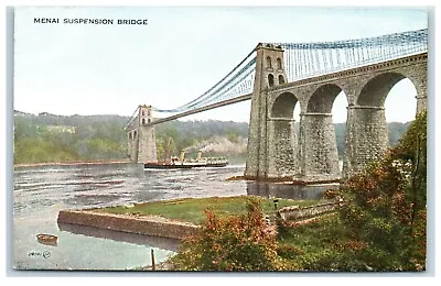 Postcard Menai Suspension Bridge Anglesey • £2.75