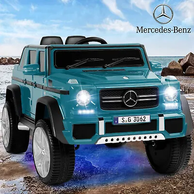 Mercedes-Benz 12V Power Electric Kids Blue Ride On Car With LED Lights Music RC • $239.99