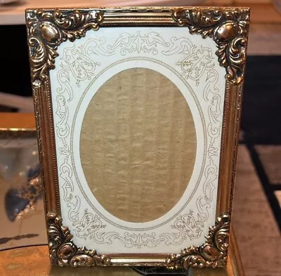 VINTAGE ITALIAN GOLD GILT BRASS PICTURE FRAME VICTORIAN ART DECO STYLE 5x7” • $25