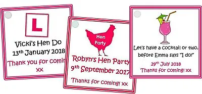£0.99 • Buy Personalised Hen Party Favour Labels ** Hen Do ** Hen Night ** Tags Bride To Be