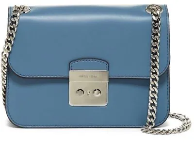 $358 NEW Michael Kors Women Sloan Leather Shoulder Crossbody Bag Denim Blue Bag • $104.99