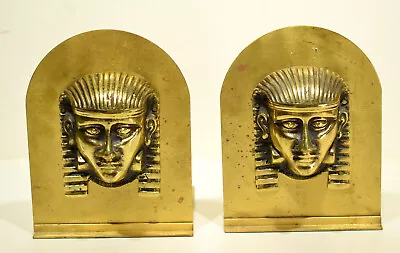 Large Brass Vintage Egyptian Pharaoh Bookends • $34.99
