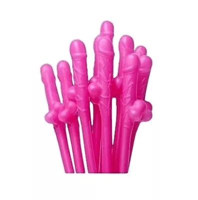 Pink Willy Penis Dick Dicky Drinking Bachelorette Hens Party Straws 10 20 & 30 • $7.81