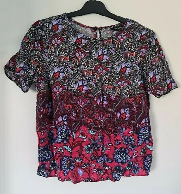 New Look Size 6 Paisley Floral Patterned Top Boho T-shirt  • £0.99