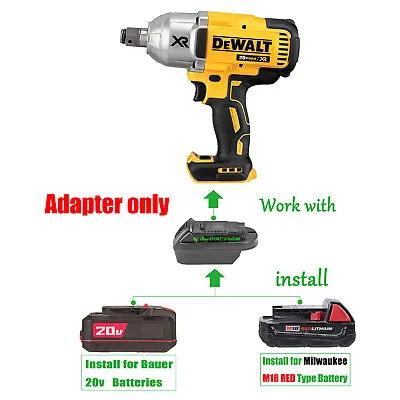 Convert For Bauer 20v Or Milwaukee M18 Battery To DeWalt 20v MAX XR Tool Adapter • $14.96