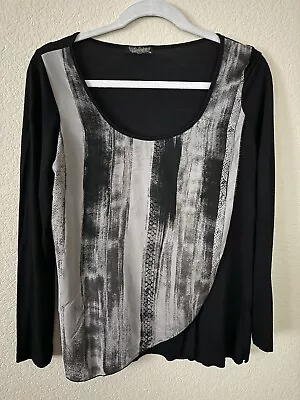 Vanilla Sugar Women's Top Black Grey Designer Size PM Bubble Hem • $22.40