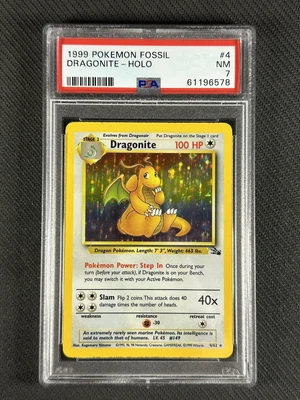$20.50 • Buy Pokemon Card PSA 7 NM Dragonite 1999 Fossil Set Ultra Rare Holo WotC #4