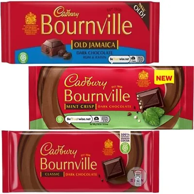 3x Mixed Cadbury Bournville Old Jamaica/Mint Crisp/Classic Dark Chocolate Bars • £15.74