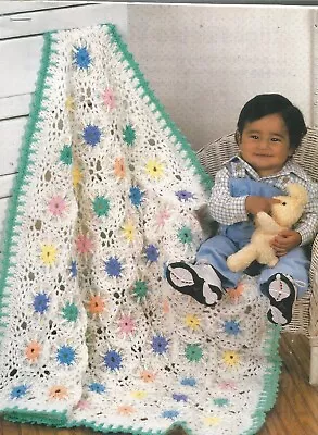 B0753 Pastel Scrap Delight Baby Afghan  Crochet Pattern • $1.40