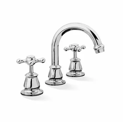 Noosa Chrome Vintage Look Basin Tap Set Faucet 3 Piece  • $249.69