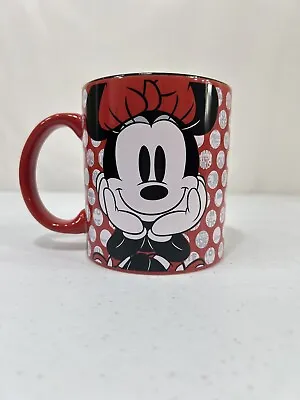 DISNEY Minnie Mouse Coffee Tea Mug Cup Microwave Dishwasher Safe Polka Dot 20oz. • $7.64