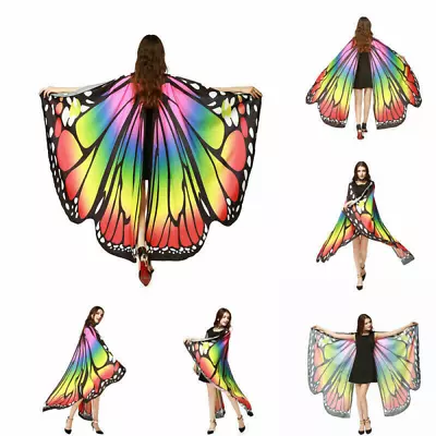 Butterfly Wings Cape Shawl Adult Fairy Pixie Cloak Costume Fancy Dress Party • $23.72
