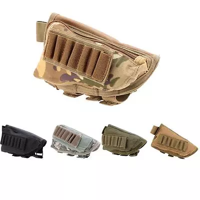 Tactical Hunting Rifle Shotgun Buttstock Cheek Rest Ammo Shell Mag Pouch Holder • $10.78