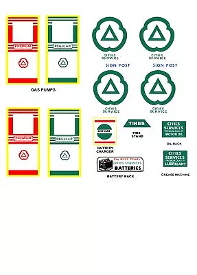 Marx Cities Service Toy Service Station Decal Set   • $12.50