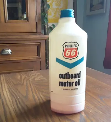 Vintage Phillips 66 Outboard Motor Oil 1 Quart Plastic Container Gas Oil • $24.95