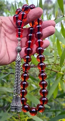 Fire Amber Bakelite  Prayer Worry Beads Subha Tasbih Tasbeeh تسبيح Masbaha مسبحة • $208.77