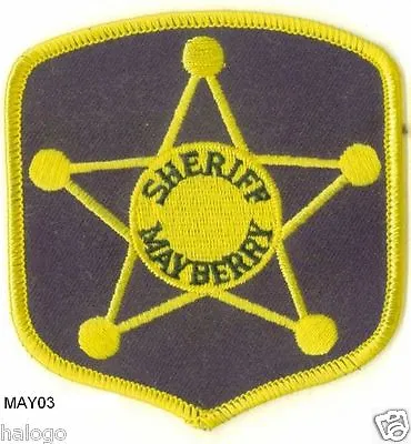 Andy Griffith Black Mayberry Sheriff Patch  - May03 • $14.99