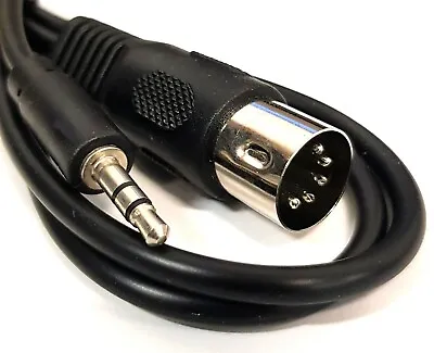 1M Metre 3.5mm Stereo Jack To 5 Pin Midi Din Plug Audio Cable Lead 100cm • £3.29