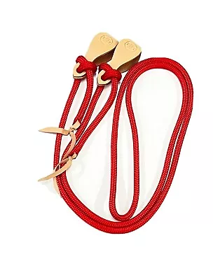 Yacht Rope Rein Red 5/8   With Large Slobber Straps • $69