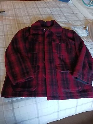 Vintage Woolrich Hunting Mackinaw Buffalo Plaid Mens Size 44 Jacket Field Coat • $60