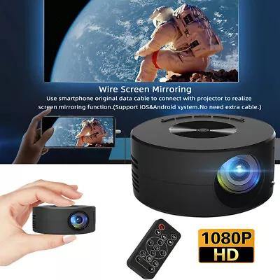 Mini Home USB Portable Projector 1080P HD Fit Phone IPhone Cinema Theater Video • $37.99