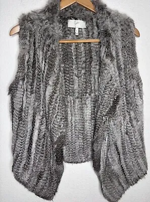 Joie Andoni Real Rabbit Fur Vest Gray Size S • $175