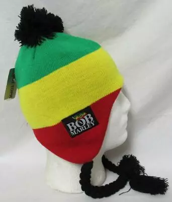 Bob Marley Unisex Peruvian Beanie Winter Hat/Cap With Pom E1 1215 • $21.24