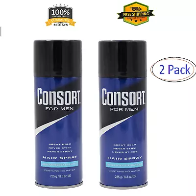 New Consort For Men Shine Enhancing Extra Hold Hair Spray 8.3 Oz Pack Of 2 • $14.88