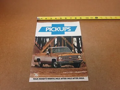 $13 • Buy 1976 Chevrolet Pickup Truck C10 K10 K20 C20 C30 Sales Brochure 12 Pg ORIGINAL