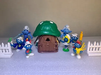 Smurfs Village 40012 Vintage Green Smurf Cottage Peyo Schleich Maison Schtroumpf • $44.34