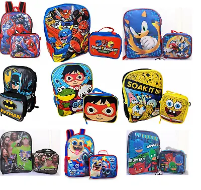 Little Boys School Large Backpack Lunch Box Set Cartoon Book Bag Kids Children • $24.99