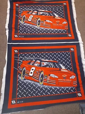 Vintage NASCAR Dale Earnhardt Jr #8 Car - 2 Block Panel Fabric For Crafts Sewing • $50