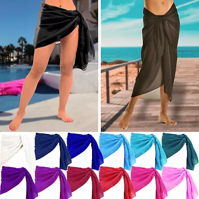 Sarong Beach Cover Up Sheer Mini Long Sarong Skirt Dress Wrap Bikini Ladies • £4.99