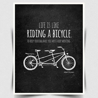 £4.49 • Buy METAL SIGN WALL PLAQUE  LIFE IS LIKE RIDING A BICYCLE  Albert Einstein Quote