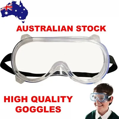 Clear Safety Goggles Glasses Eye Protection Work Lab Anti Dust Clear Lens • $8.98