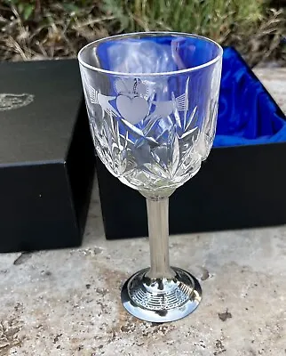 New Mullingar Pewter & Crystal Claddagh Irish Wine/Water Drinking Goblets • $63.74