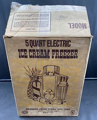 Vtg 5 Quart Sterling RCW *Wood Ice Cream Freezer/ Original New In Box “Read” • $65