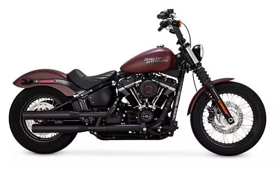 Vance & Hines Black Eliminator 300 Exhaust Slip On Mufflers Harley Softail 18+ • $849.99