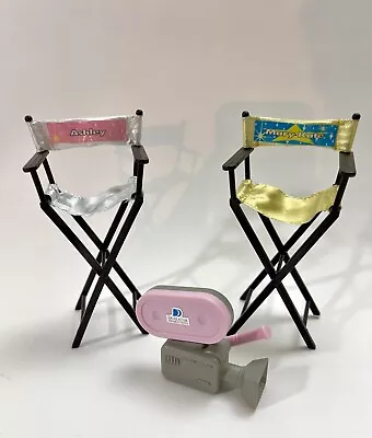 Barbie Mary-Kate & Ashley Actors Chairs & Camera Movie Magic By Mattel. Vintage. • $12.99