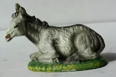 Donkey Mule Burro Figurine Lying On Grass Composite Material Hand Painted Italy • $8.99