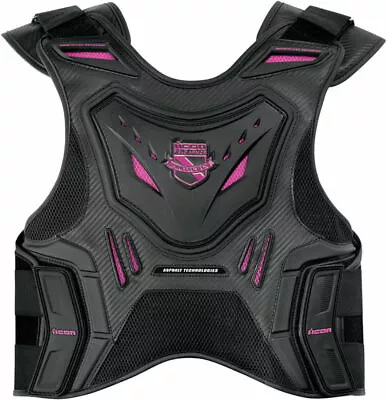 Icon Womens Black And Pink Field Armor Stryker Motorcycle Vest • $130