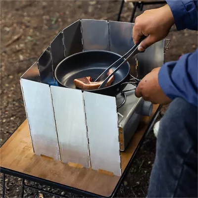 Outdoor Camping Stove Stove Windshield Ultralight Aluminum Alloy Foldable With • $14.04