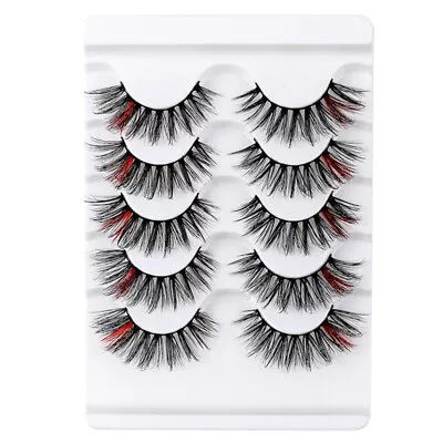  5 Pairs Fake Eyelashes Party Eyes Decors With Color European And American • £8.69