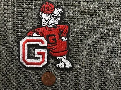 $6.69 • Buy UGA University Of  Georgia Bulldogs Vintage Embroidered Iron On Patch  3.5 X2.5”
