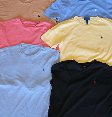 LOT Of 6 Polo Ralph Lauren Shirts Men Size Medium Short Sleeve Crew Neck • $71