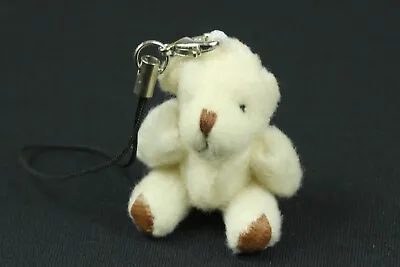 Teddy Bear Cell Phone Pendant Miniblings Mobile Phone Jewellery Plush Bear White • $27.48